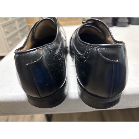 Men's Johnston and Murphy Limited 11 Wingtip Dress Shoes Optima Leather Blk - Picture 3 of 8